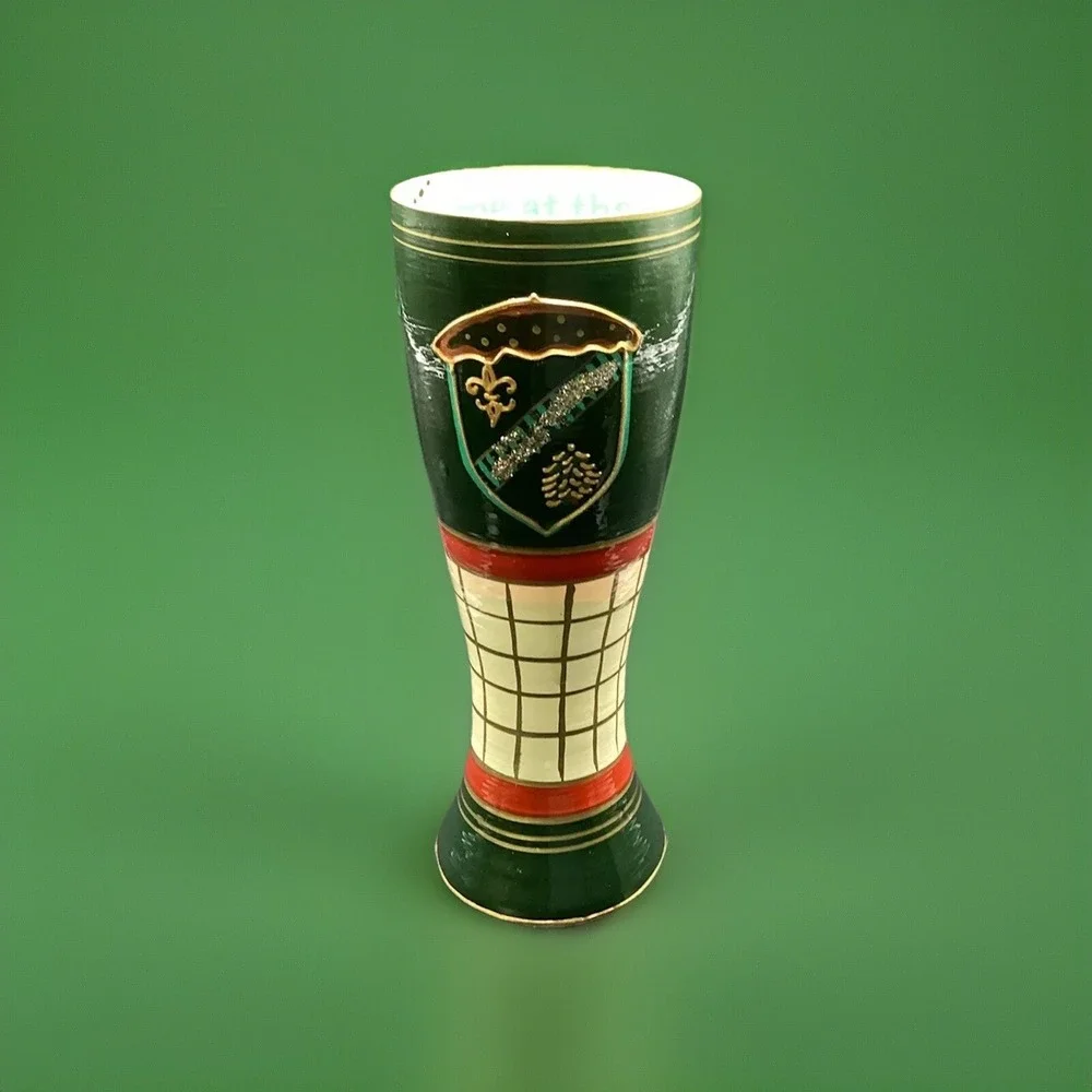 Hand Painted Inside & Out Golfer's Beer Glass-9.25